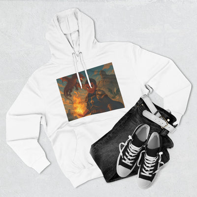 Fantasy Fire-Breathing Dragon Fleece Hoodie, Cozy Fantasy Hoodie for Gamers, Dragon Lover Gift, Adventure Hoodie, Comfy Winter Apparel