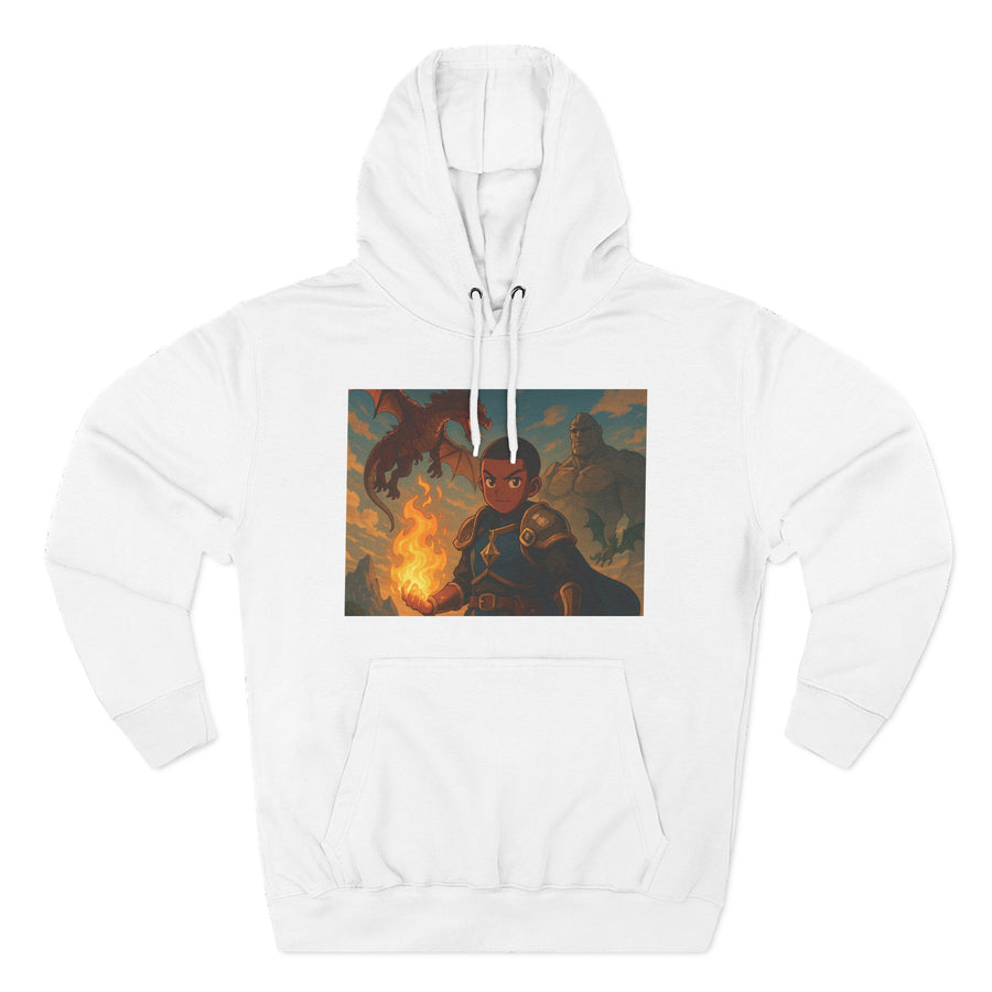 Fantasy Fire-Breathing Dragon Fleece Hoodie, Cozy Fantasy Hoodie for Gamers, Dragon Lover Gift, Adventure Hoodie, Comfy Winter Apparel
