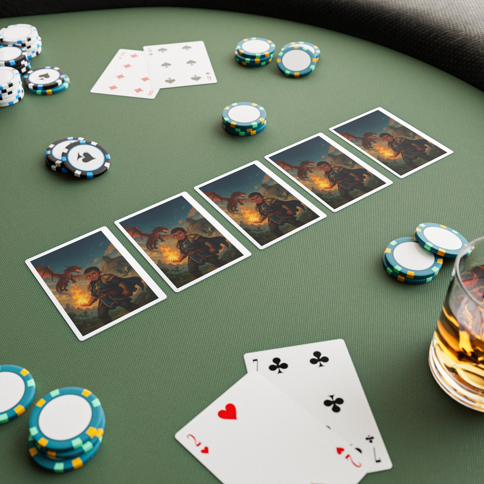 Colorful Fantasy Poker Cards Set, Unique Playing Cards, Game Night Essentials, Dragon and Fantasy Art, Gift for Gamers