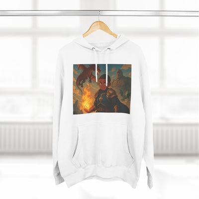 Fantasy Fire-Breathing Dragon Fleece Hoodie, Cozy Fantasy Hoodie for Gamers, Dragon Lover Gift, Adventure Hoodie, Comfy Winter Apparel